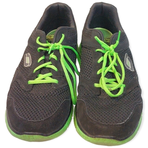 Skechers Flex Sole Lightweight Men's Sneakers Size 13 Green/Black #51365 - Picture 2 of 9
